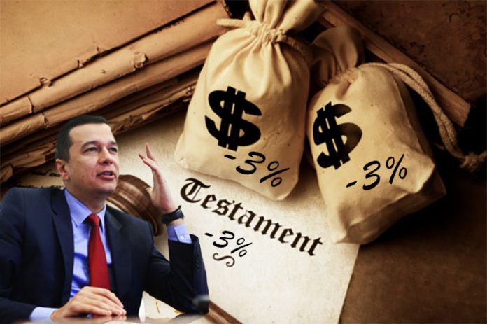 Moştenirile sau donaţiile peste o anumită limită vor fi impozitate de Guvern cu 3%