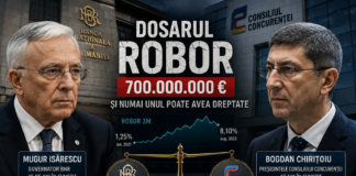 Dosarul ROBOR de 700 de milioane de euro pune față în față două dintre cele mai puternice instituții ale statului: Isărescu și Chirițoiu își joacă reputația într-o confruntare care poate rescrie regulile sistemului bancar dosarul ROBOR de 700 de milioane de euro și confruntarea dintre BNR și Consiliul Concurenței