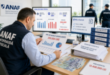 Evaziune fiscală firme de pază: schema ascunsă cu 350.000 de ore dispărute din acte și un prejudiciu de 15,4 milioane de lei descoperit de ANAF evaziune fiscală firme de pază descoperită de ANAF cu 350.000 de ore nedeclarate