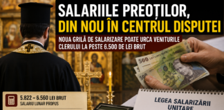 Salariile preoților revin în centrul unei dispute care împarte România: noua grilă de salarizare poate urca veniturile clerului la peste 6.500 de lei brut, iar întrebările despre banii publici și averile Bisericii se înmulțesc salariile preoților și noua grilă de salarizare pentru cultele religioase din România