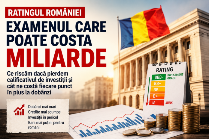 ratingul_romaniei Ratingul României analizat de marile agenții financiare, cu grafice economice și clădiri de birouri din București